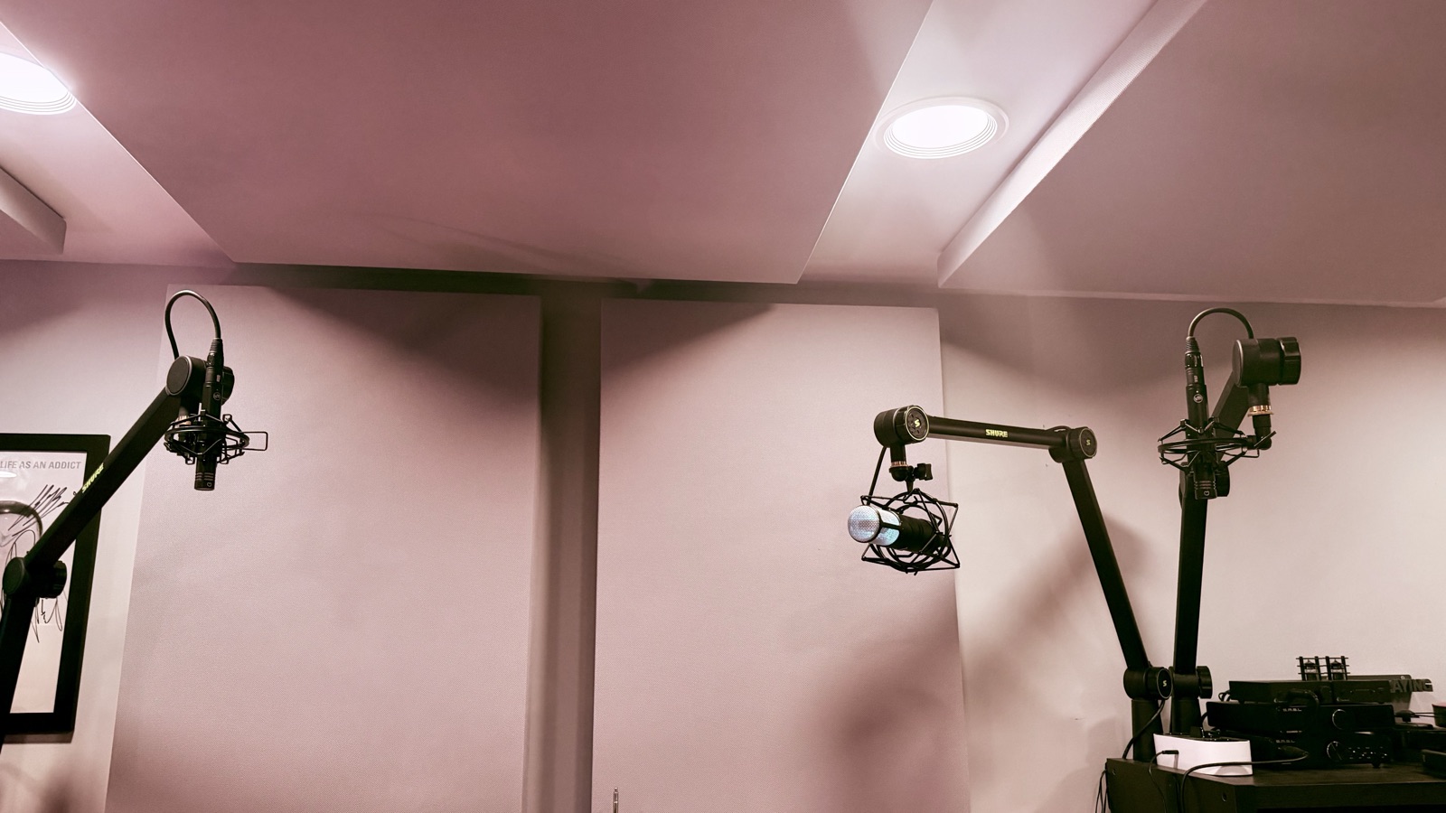 Acoustimac absorption panels mounted in the studio