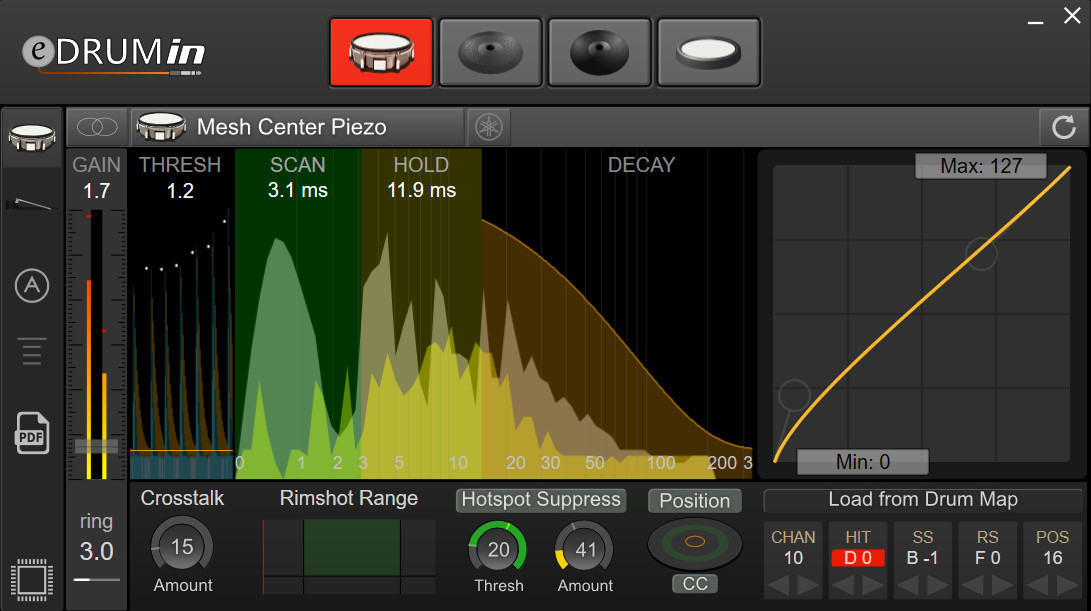 Audiofront eDrumIn 8 calibration software
