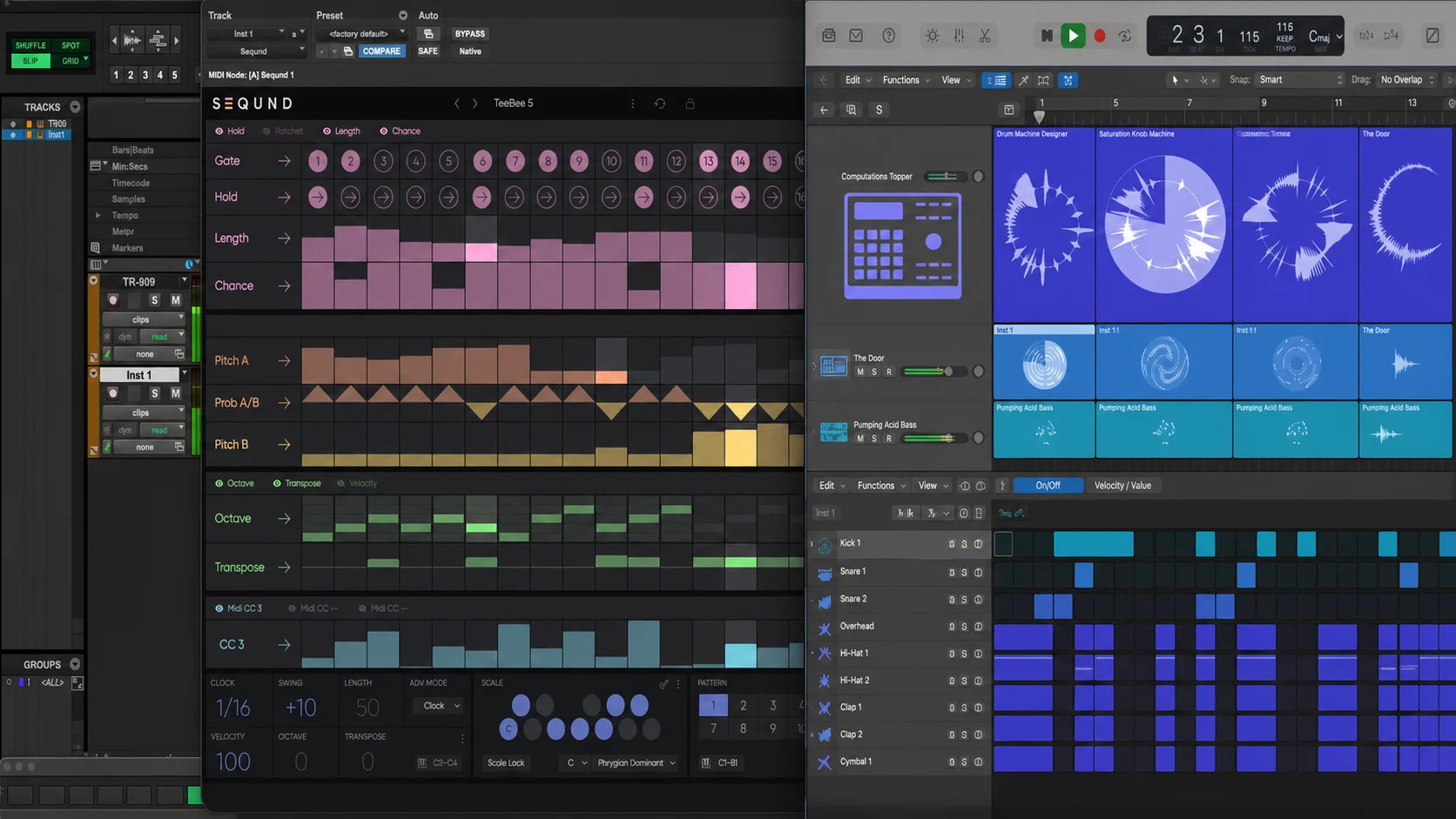 Pro Tools and Logic Pro interfaces shown side by side