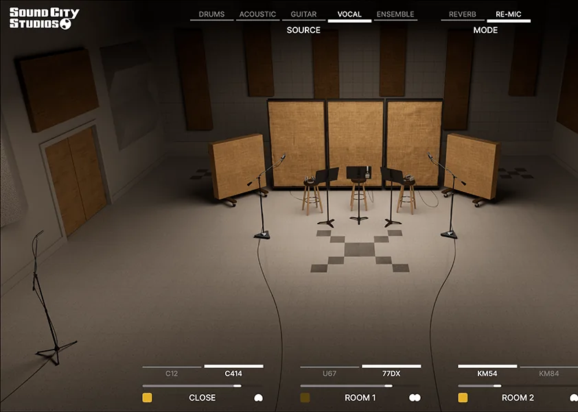 UAD Sound City Studios plug-in showing the Studio A live room